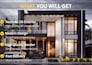 create realistic modern house 3d exterior rendering